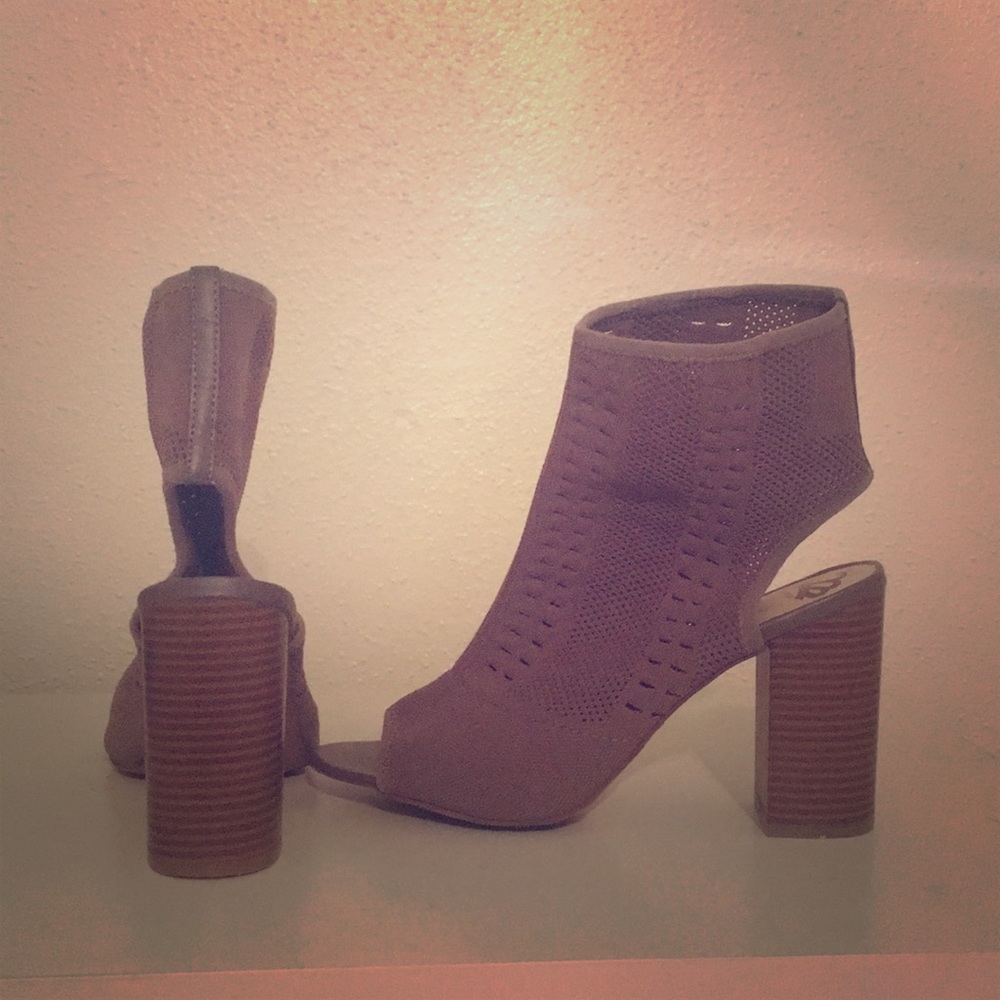 Open toed ankle boots